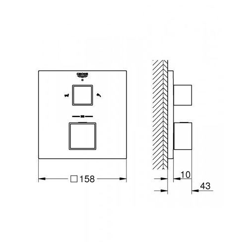 Змішувач для ванни GROHE GROHTHERM CUBE 24155000 69721 фото