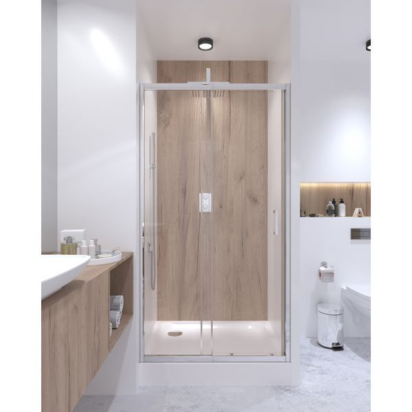 Душові двері в нішу Qtap Taurus CRM201-11.C6 97-108x200 см, скло Clear 6 мм, покриття CalcLess SD00039722 фото