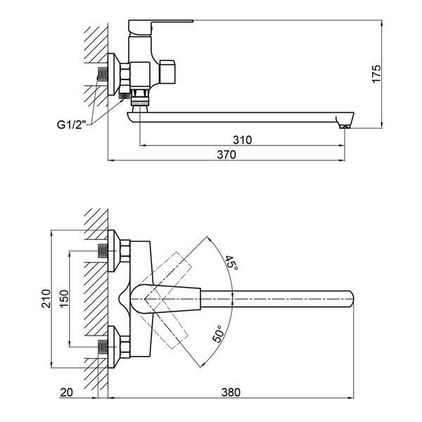 Смеситель для ванны Brinex 35C 005 SD00049618 фото