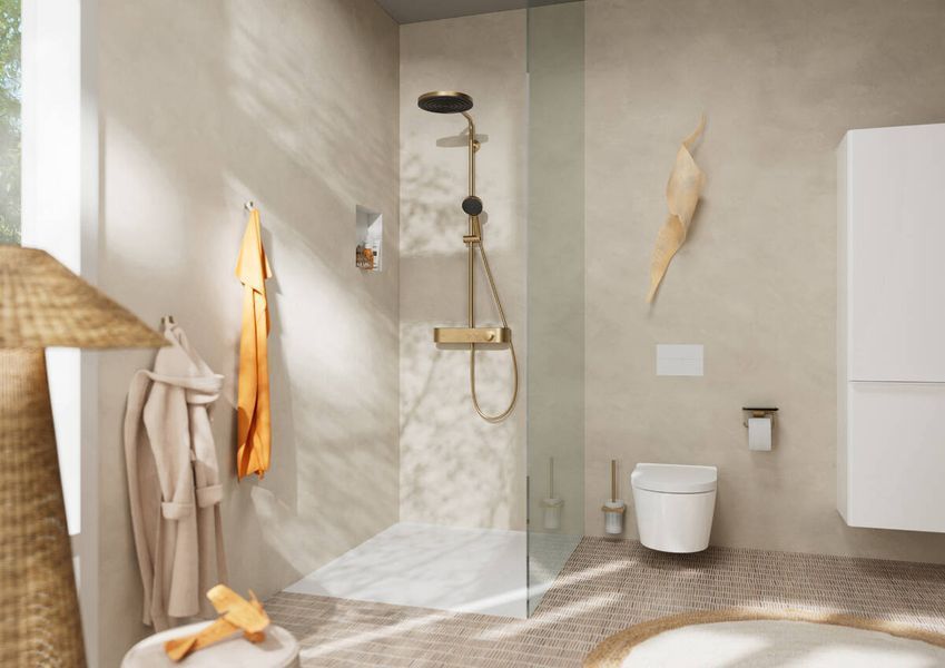 PULSIFY Showerpipe душова система 260 з термостатом, колір шліфована бронза 92852 фото