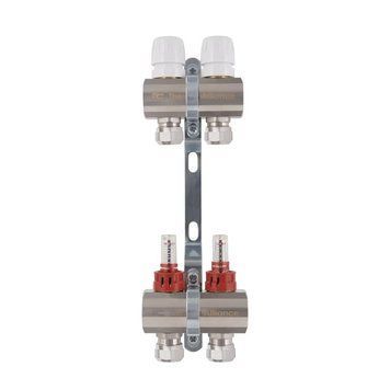Коллектор латунный с расходомерами и евроконусами Thermo Alliance Standart 1" на 2 выхода TAS235W2E SD00055263 фото