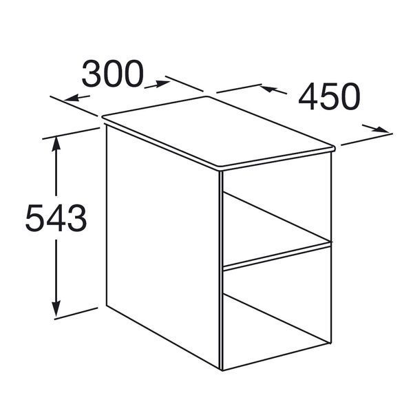 VICTORIA BASIC модульний модуль 30см, без дверцят, білий глянець 77653 фото