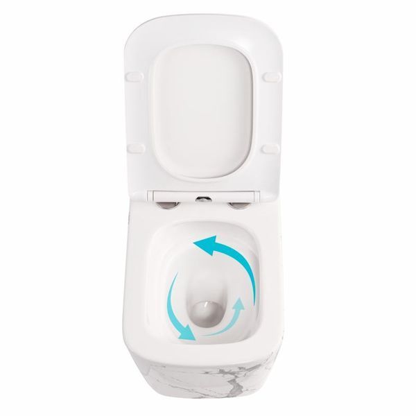 Унітаз підвісний Tern Ultra Quiet 490&times;365&times;325 мм, Marble, з сидінням Slim Duroplast / Soft-close / Quick Release QT17332303ASMR Qtap SD00054291 фото