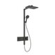 RAINDANCE ALIVE Q душевая система Showerpipe 210/340, 1jet, с термостатом, шлифованный черный хром 100491 фото 1