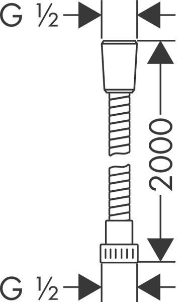 Metaflex ``C 2.00 м - душовий шланг, (хром) HANSGROHE 28264000 13117 фото