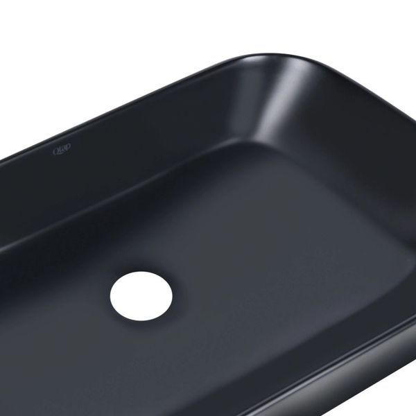Комплект Qtap Scorpio: Раковина накладна прамокутна 550х390х120 мм Matt Black + Донний клапан PU03 SD00053422 фото