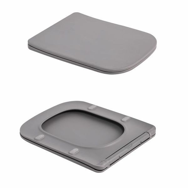 Унитаз подвесной Tern Ultra Quiet 490&times;365&times;325&nbsp;мм, Stone Grey, с сиденьем Slim Duroplast / Soft-close / Quick Release QT17332303ASSG Qtap SD00054289 фото