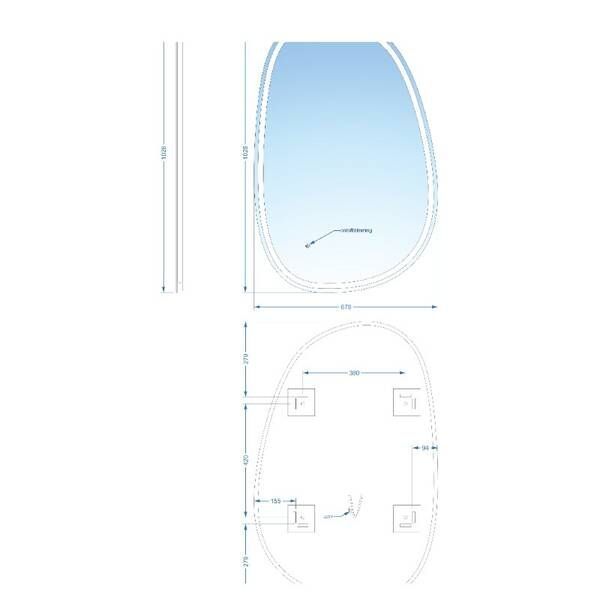 Дзеркало Devit Style 5415100 асиметричне 1000х650, з тачсенсором та LED підсвідкою 546946 фото