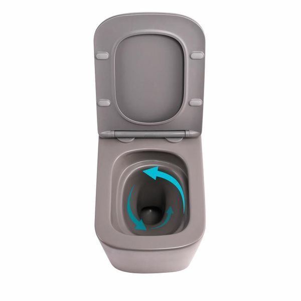Унитаз подвесной Tern Ultra Quiet 490&times;365&times;325&nbsp;мм, Stone Grey, с сиденьем Slim Duroplast / Soft-close / Quick Release QT17332303ASSG Qtap SD00054289 фото