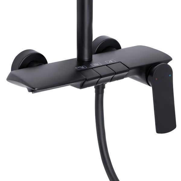 Душова система універсальна Qtap Slavonice на три споживачі (з виливом) QTSLA111BLM45906 Black Matt SD00052030 фото