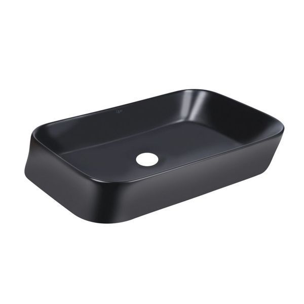 Комплект Qtap Scorpio: Раковина накладна прамокутна 550х390х120 мм Matt Black + Донний клапан PU03 SD00053422 фото