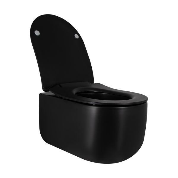 Унітаз підвісний Qtap Taurus безободковий з сидінням Soft-close QT2433084EUQMB SD00051553 фото