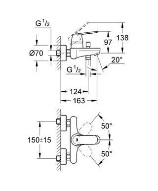 EUROSMART Cosmo-змішувач на ванну GROHE 32831000 11877 фото