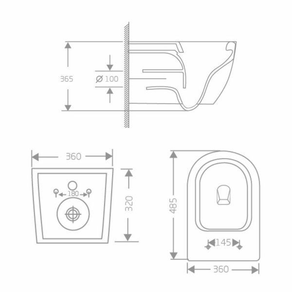 Унітаз підвісний Jay Rimless 485&times;360&times;320 мм, White, з сидінням Slim Duroplast/ Soft-close/ Quick Relase QT07335177RW Qtap SD00054231 фото