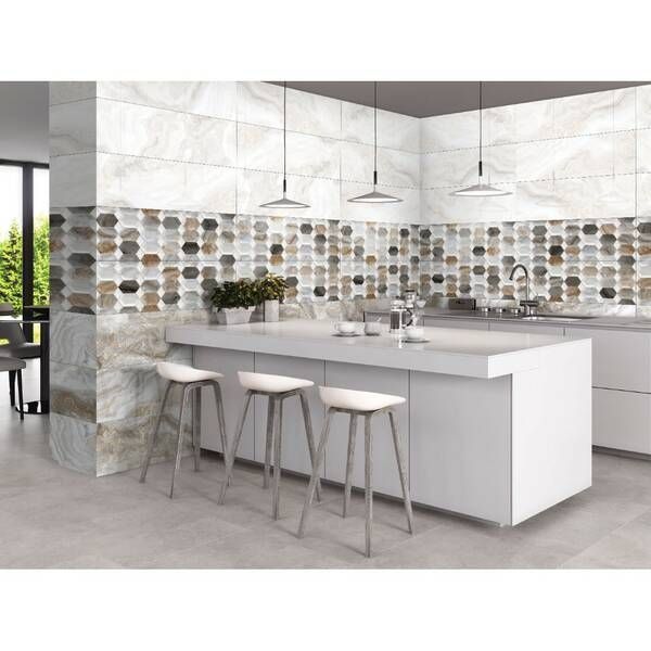 Плитка Ceramica Deseo Arabesque Grey Dark 30х90 см 534653 фото