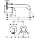 Смеситель скрытого монтажа для раковины Hansgrohe Tecturis S 73351340 22,5 см, черный хром брашированный 608662 фото 3