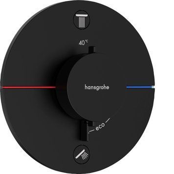 15554670 HG ShowerSelect Comfort S Зовнішня частина термостата на 2 споживачі, чорний матовий (1 сорт) 539569 фото
