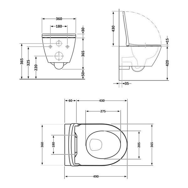 Унитаз подвесной Qtap Robin ML Ultra Quiet 490&times;365&times;325 мм, с сиденьем Soft-close MagLock, White QTROBML26W49621 SD00055745 фото