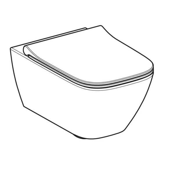 Унітаз підвісний Geberit Smyle Square 500.685.01.1 Rimfree, із сидінням Soft Close (Sandwich) 535594 фото