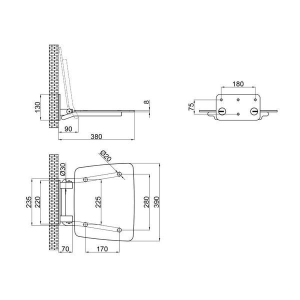 Сидіння для душу Qtap Comfort CRM5035 SD00045307 фото