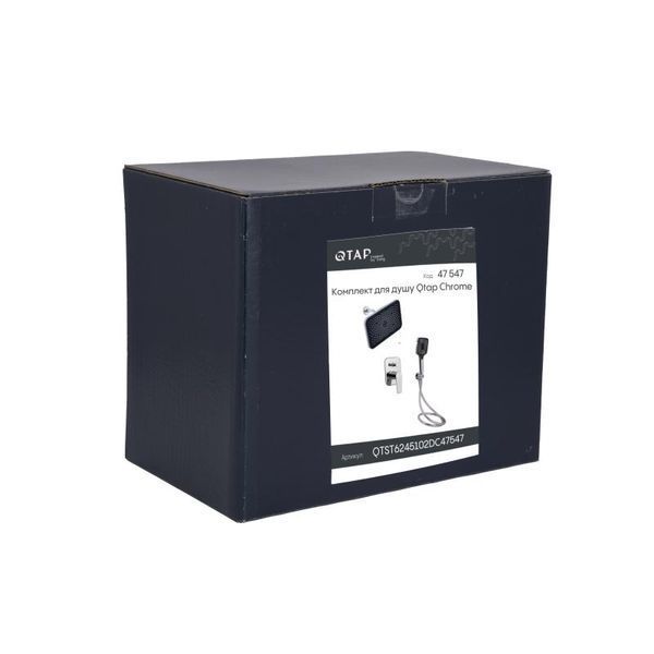 Комплект для душа Qtap Stenava Chrome: Смеситель QTST6245102DC + Лейки (QTRUC125CRM45954,QTHLA107CRM45784) + Шланг QTHADPVC200C + QTCRMBH130 SD00053671 фото