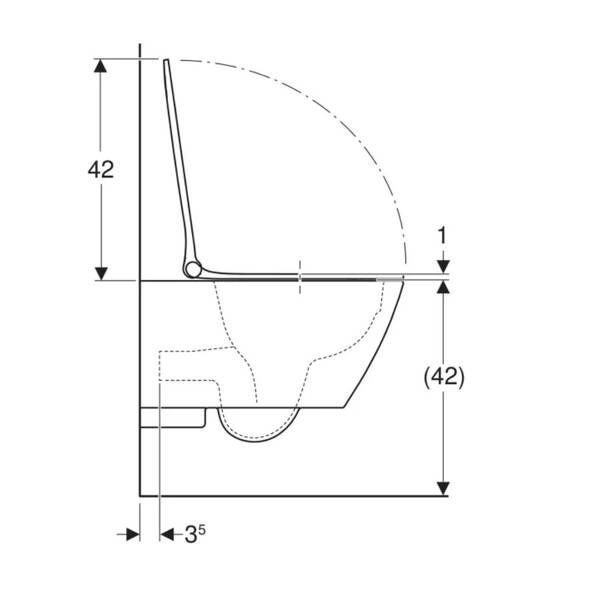 Унітаз підвісний Geberit Smyle Square 500.685.01.1 Rimfree, із сидінням Soft Close (Sandwich) 535594 фото