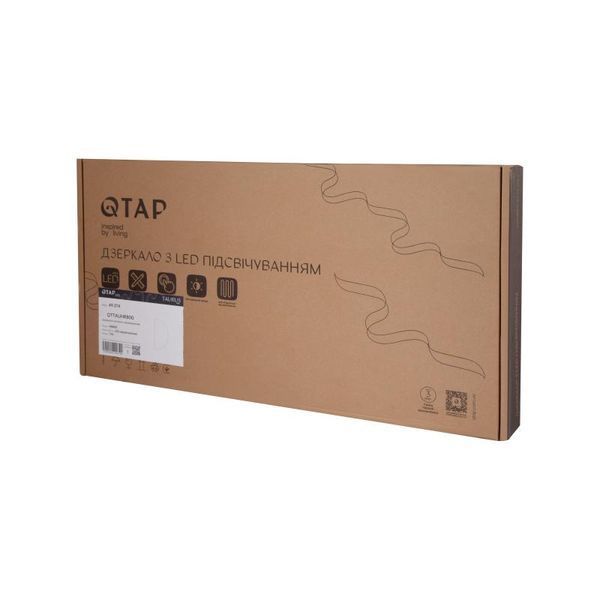 Дзеркало Qtap Taurus HR800 з LED-підсвічуванням Touch, з антизапотіванням, з димером, рег. темп. кольору (3000-6500K) QTTAUHR800 SD00055398 фото