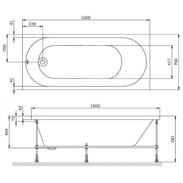 Ванна акриловая AM.PM X-Joy W94A-160-070W-A1 160х70 см 580027 фото