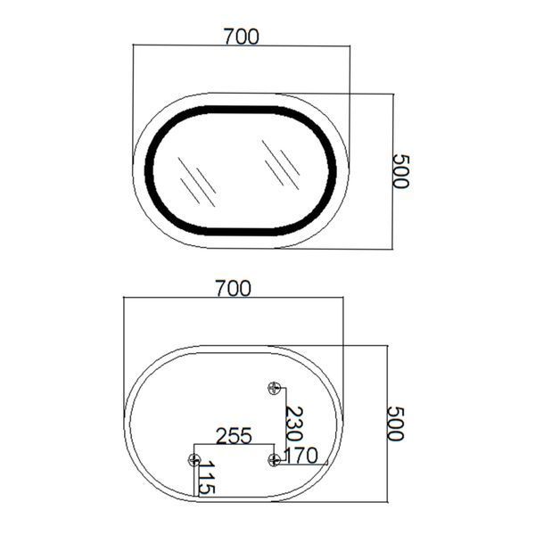 Зеркало Qtap Gemini 500х700 с LED-подсветкой Touch, с антизапотеванием, с диммером, рег. темп. цвета (3000-6500K) QT2578R5070 SD00052316 фото