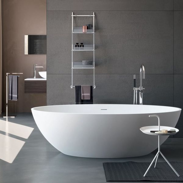 V308BO/V3080XBO800S CAREZZA Ванна зі штучного каменю 180 x 85 x 52h, білий матовий (1 сорт) 452948 фото