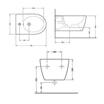 Біде підвісне Qtap Swan 520х360х320 White QT16555378W SD00040389 фото