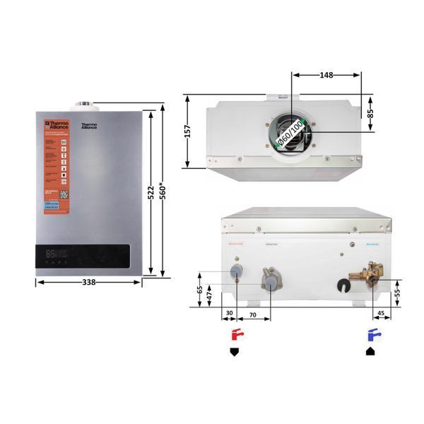 Колонка газовая дымоходная Thermo Alliance JSG20-10ETP18 10 л Silver SD00031251 фото