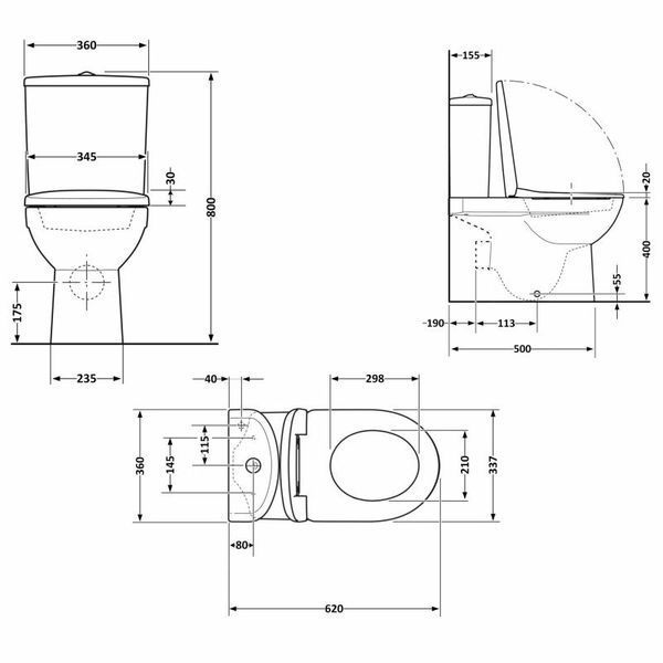 Унітаз підлоговий Qtap Stork Ultra Quiet 630&times;350&times;805 мм із сидінням Soft-close, White QTSTO27W49260 SD00055384 фото