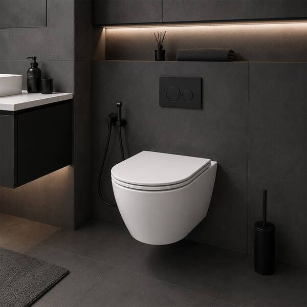 Унітаз підвісний Devit Aero 3810830 безобідковий з кришкою soft-close, Vortex Flush, білий глянець 587132 фото