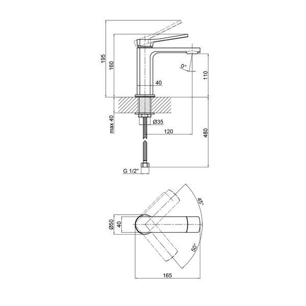 Смеситель для раковины Qtap Slavonice QTSLV1042103C Chrome SD00042905 фото