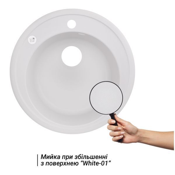 Кухонна мийка Lidz D510/200 WHI-01 (LIDZWHI01D510200) SD00039821 фото