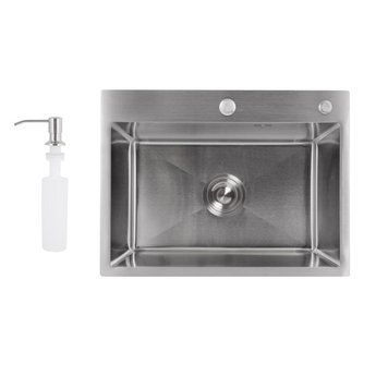 Мойка для кухни интегрированная Lidz Handmade H5843 Brushed Steel 3,0/1,0 мм LDH5843BRU49442 SD00055566 фото