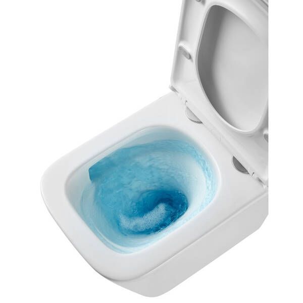 Унітаз підвісний Devit Flow square DFL0520111W безобідковий з кришкою soft-close та Vortex Flush, білий глянець 599984 фото