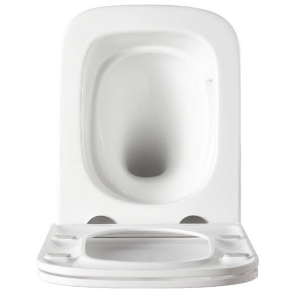 Унітаз підвісний Devit Flow square DFL0520111W безобідковий з кришкою soft-close та Vortex Flush, білий глянець 599984 фото