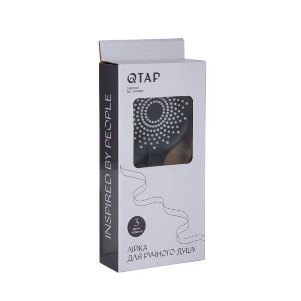 Лійка для ручного душу Qtap Rucni 120 мм округла QTRUC125BLM45776 Black Matt SD00051900 фото