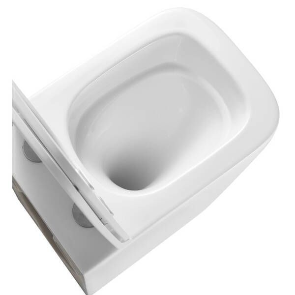 Унітаз підвісний Devit Flow square DFL0520111W безобідковий з кришкою soft-close та Vortex Flush, білий глянець 599984 фото