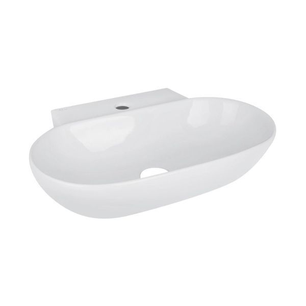 Комплект Qtap Cardinal: Раковина підвісна / накладна овальна 565х400х130 мм White + Донний клапан PU02 SD00053454 фото