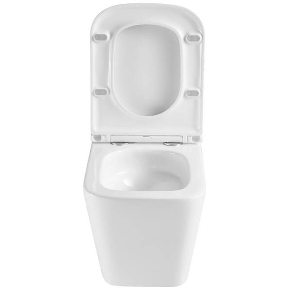 Унітаз підвісний Devit Flow square DFL0520111W безобідковий з кришкою soft-close та Vortex Flush, білий глянець 599984 фото
