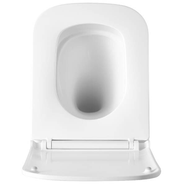 Унітаз підвісний Devit Flow square DFL0520111W безобідковий з кришкою soft-close та Vortex Flush, білий глянець 599984 фото