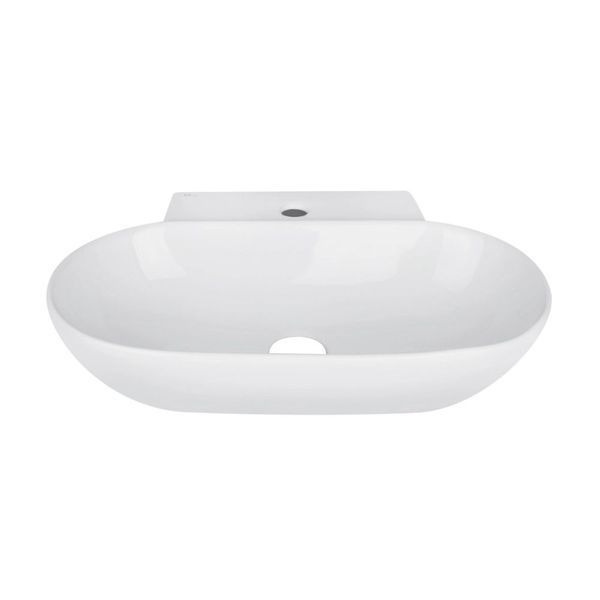 Комплект Qtap Cardinal: Раковина підвісна / накладна овальна 565х400х130 мм White + Донний клапан PU02 SD00053454 фото