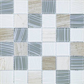 Мозаїка Mozaico De Lux S-Mos BMM0061-017A-4 Mix Stone+Glass Mosaic 30x30 см 516512 фото