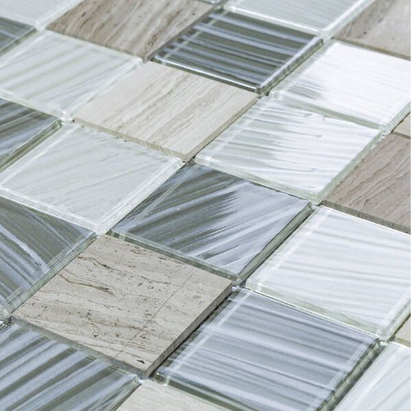Мозаїка Mozaico De Lux S-Mos BMM0061-017A-4 Mix Stone+Glass Mosaic 30x30 см 516512 фото