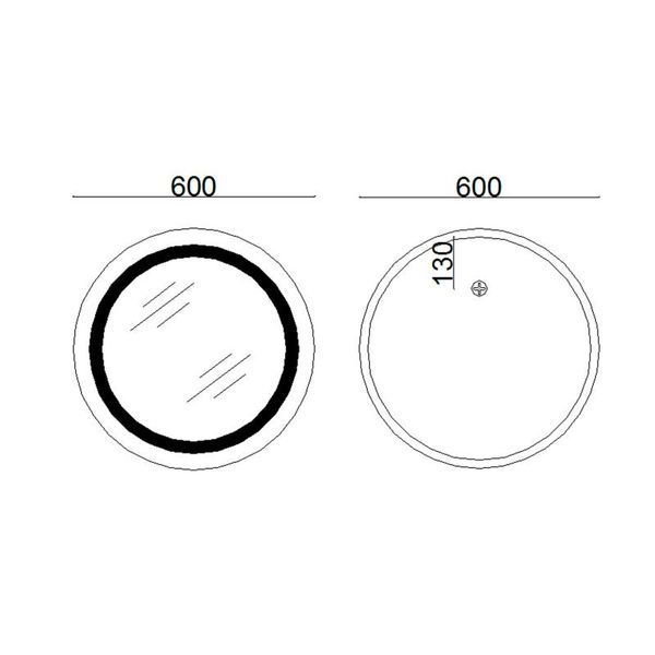 Зеркало Lidz Aria R600 с LED-подсветкой Touch, с антизапотеванием, с диммером, рег. яркости LD78LR600 SD00052337 фото