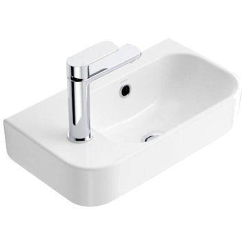 Раковина на стільницю Devit Do It 450250L 450х250 см, 1 отвір під змішувач зліва, білий глянець 591957 фото