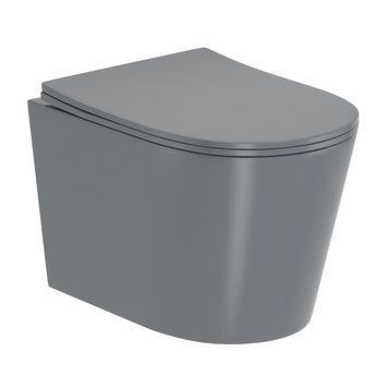 JESS Rimless унітаз підвісний 48,5*36*37см, сидіння Duroplast Slim slow-closing, matt grey 81177 фото